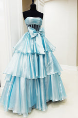 Gold Prom Dress Corset Ruffled Long Formal Dress With Bow