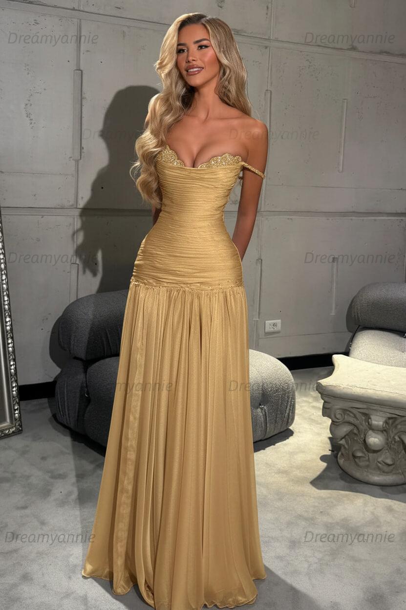 Mint Green Off The Shoulder Prom Dress A Line Formal Evening Gown