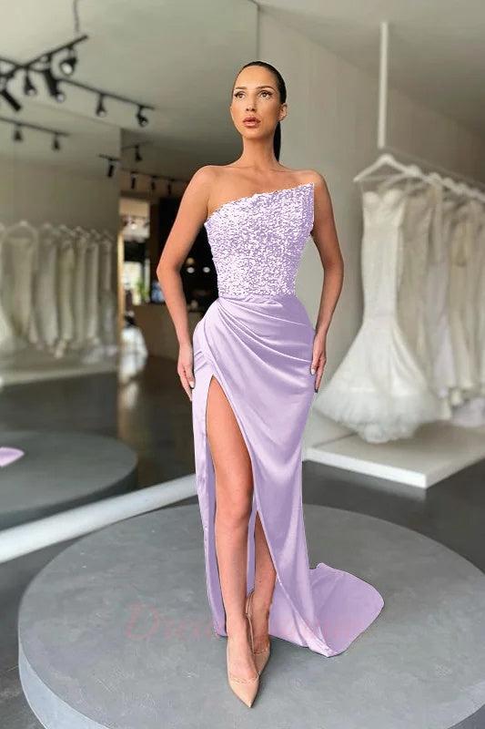 Gorgeous Green Sequins Long Prom Dress With Split