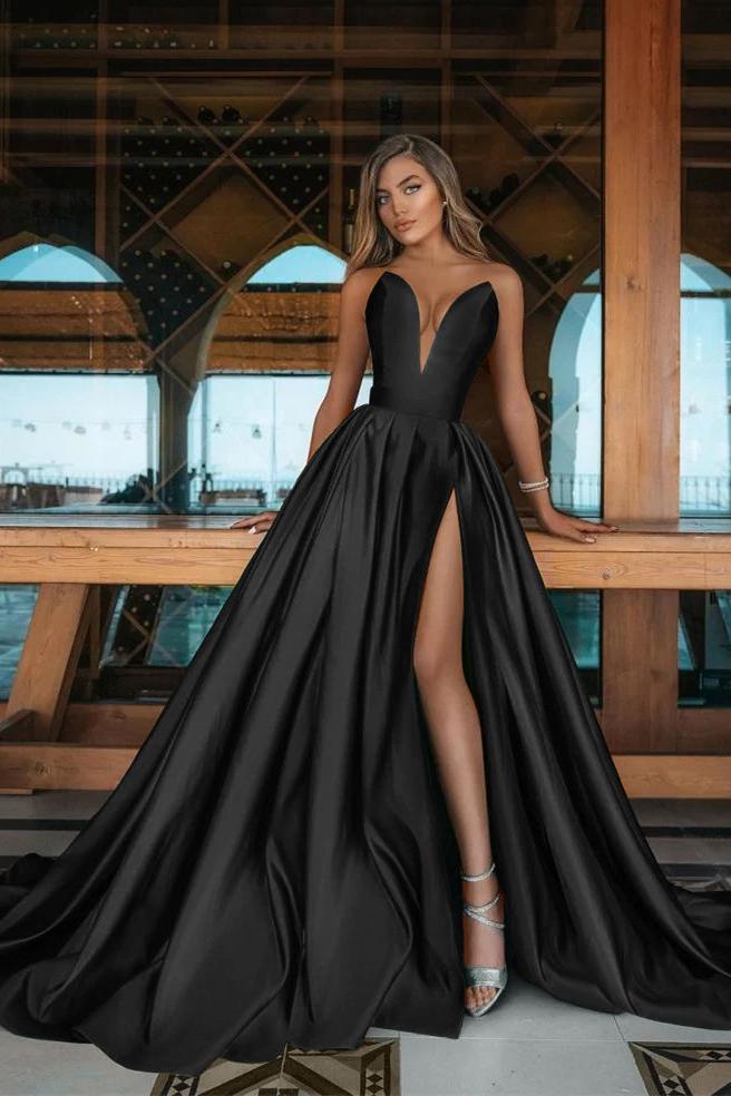 Green A Line Prom Dress Sleeveless Sweetheart Satin Evening Dress