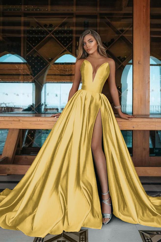 Green A Line Prom Dress Sleeveless Sweetheart Satin Evening Dress