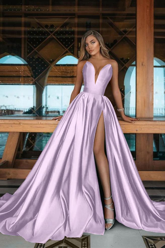 Green A Line Prom Dress Sleeveless Sweetheart Satin Evening Dress