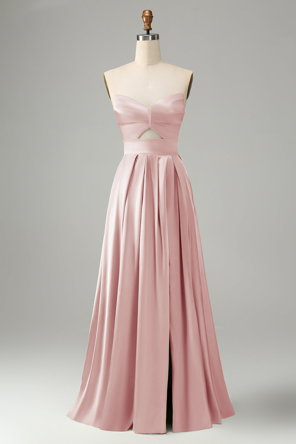 Green Keyhole Wedding Guest Dress A Line Sweetheart Long Prom Dress With Slit