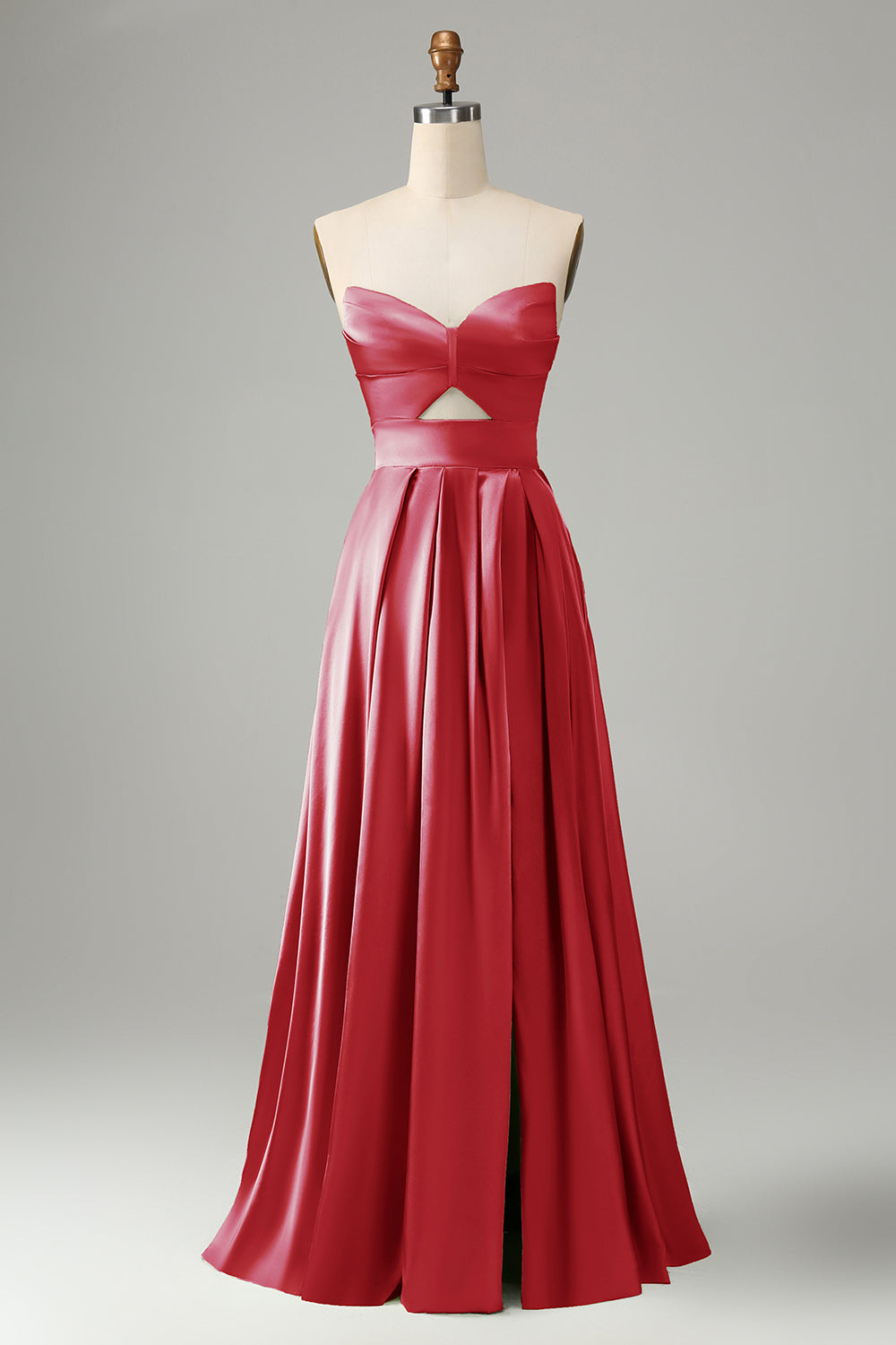 Green Keyhole Wedding Guest Dress A Line Sweetheart Long Prom Dress With Slit