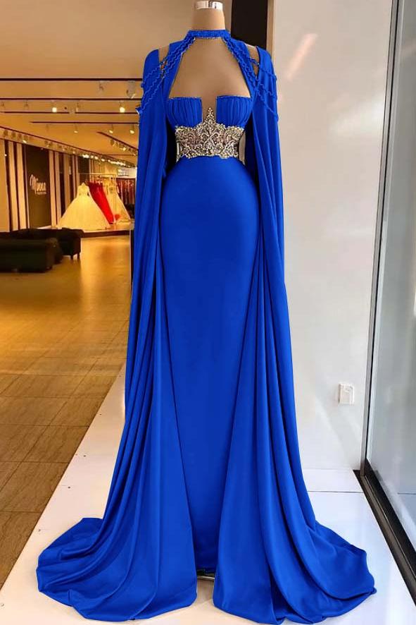 Green Mermaid Prom Dress Halter Neck Beaded Evening Dress
