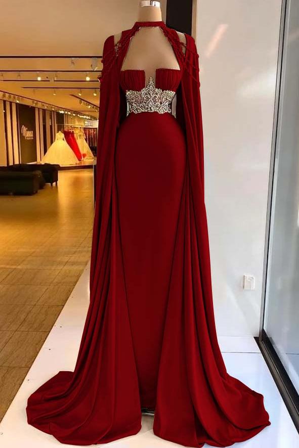 Green Mermaid Prom Dress Halter Neck Beaded Evening Dress