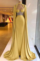 Green Mermaid Prom Dress Halter Neck Beaded Evening Dress