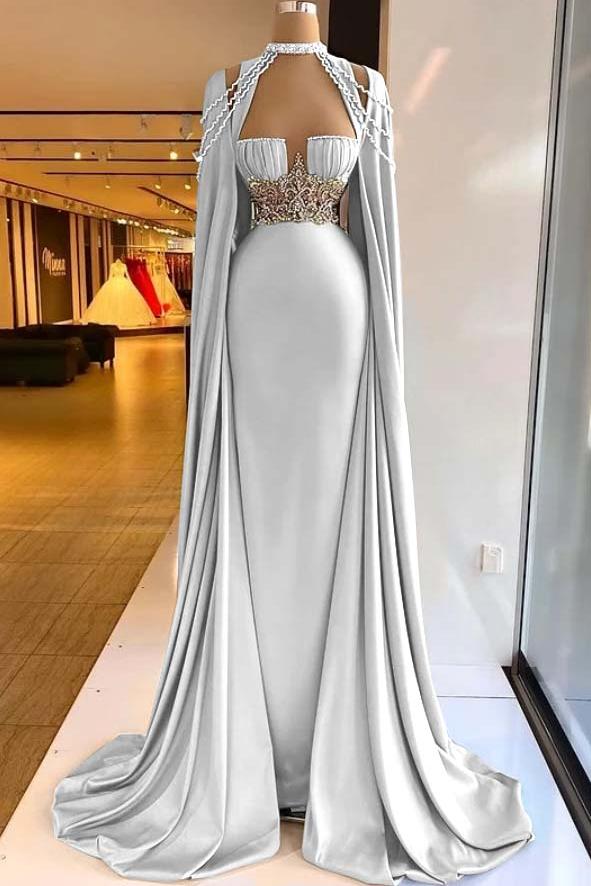 Green Mermaid Prom Dress Halter Neck Beaded Evening Dress