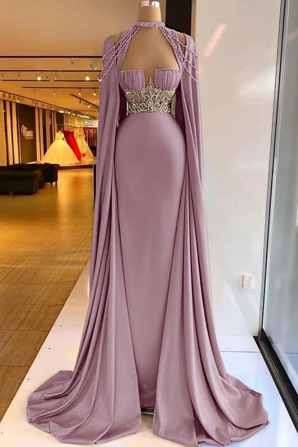Green Mermaid Prom Dress Halter Neck Beaded Evening Dress