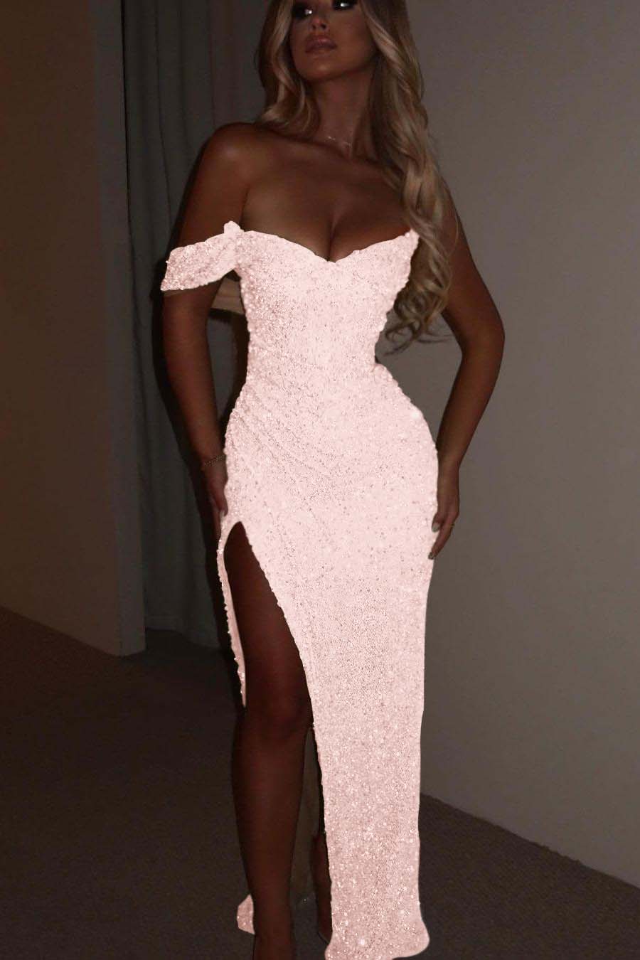 Green Mermaid Prom Dress One Shoulder Sequined Evening Dress