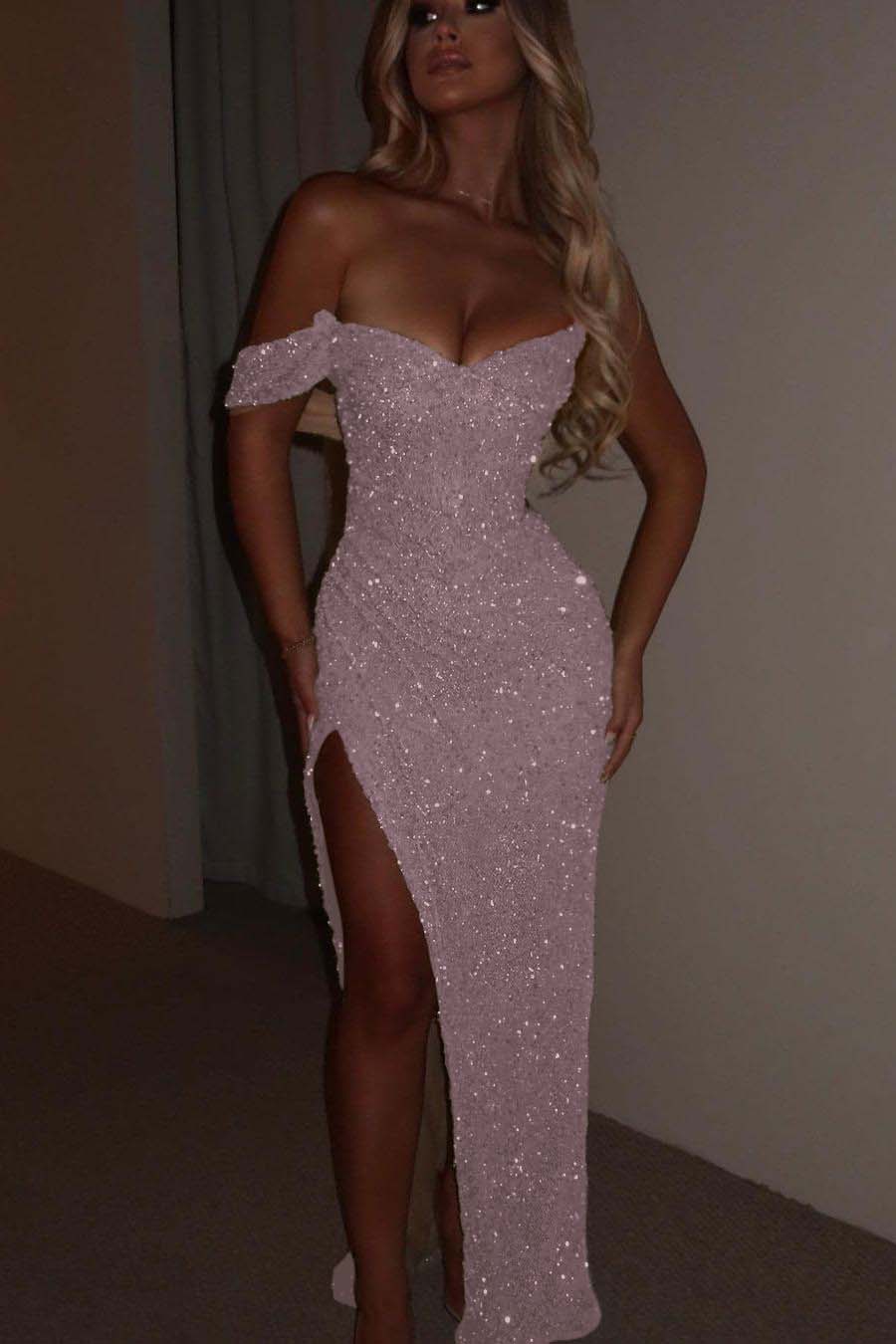 Green Mermaid Prom Dress One Shoulder Sequined Evening Dress