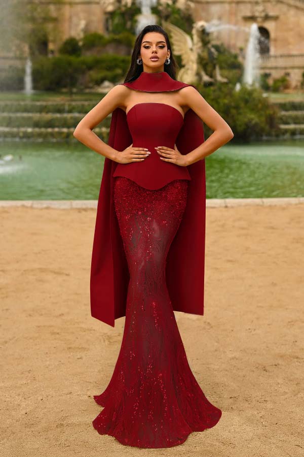 Green Mermaid Prom Dress Sleeveless Strapless Evening Dress With Lace Appliques