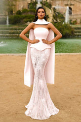 Green Mermaid Prom Dress Sleeveless Strapless Evening Dress With Lace Appliques