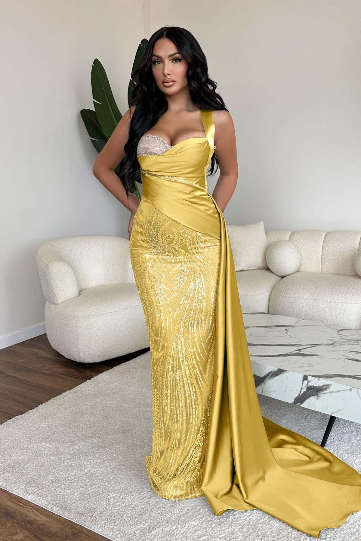 Green Mermaid Prom Dress Sweetheart Sequined Evening Dress