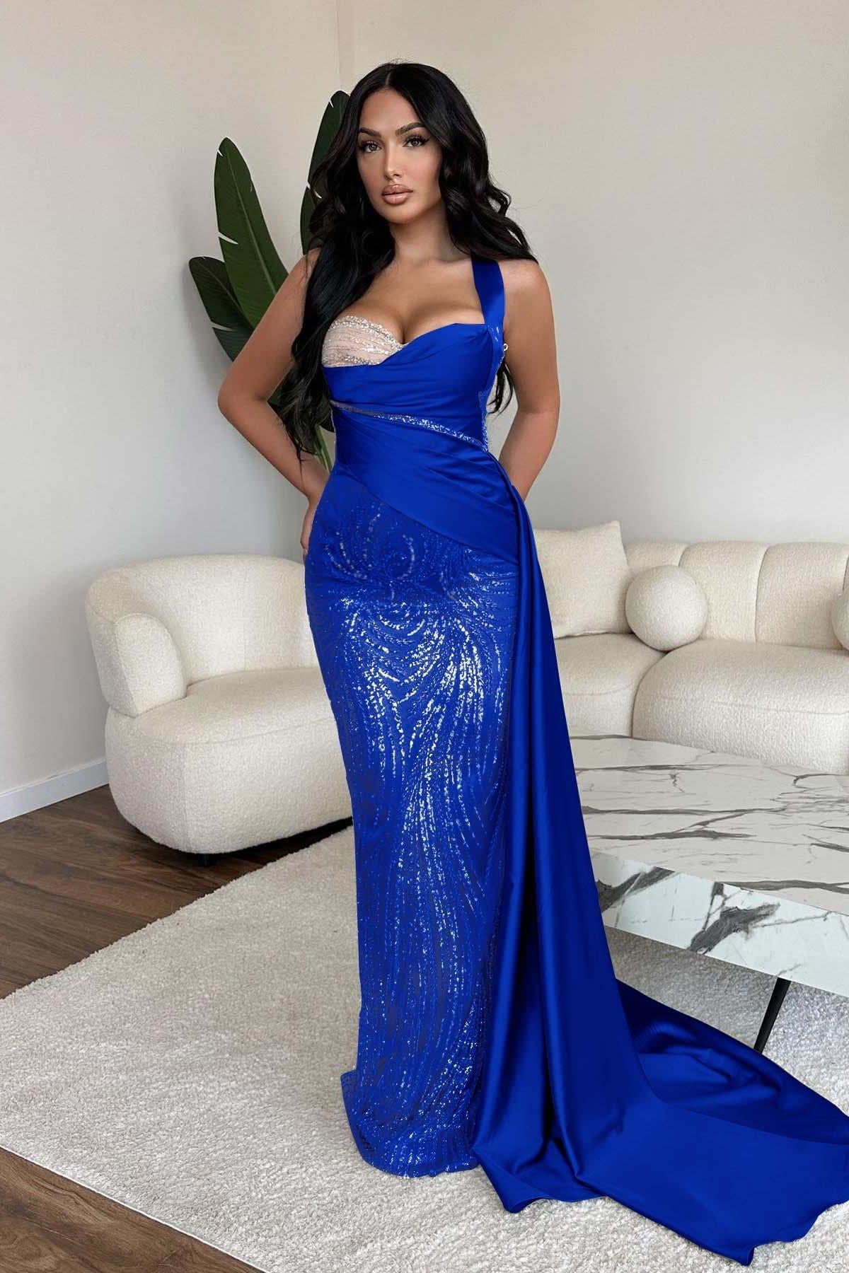 Green Mermaid Prom Dress Sweetheart Sequined Evening Dress