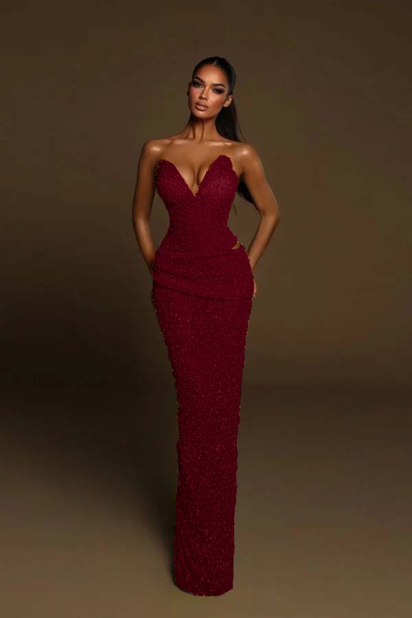Green Mermaid Prom Dress Sweetheart Sleeveless Sequined Evening Dress