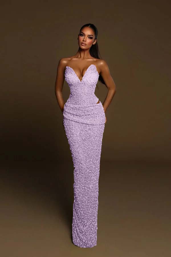 Green Mermaid Prom Dress Sweetheart Sleeveless Sequined Evening Dress