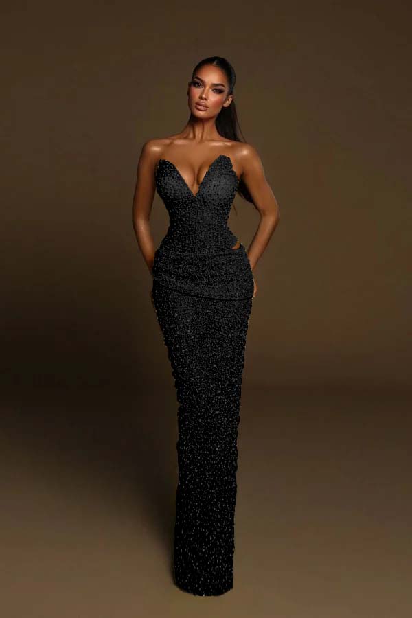 Green Mermaid Prom Dress Sweetheart Sleeveless Sequined Evening Dress