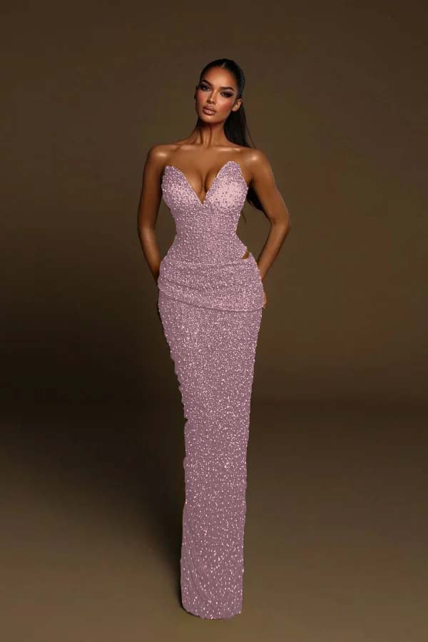 Green Mermaid Prom Dress Sweetheart Sleeveless Sequined Evening Dress