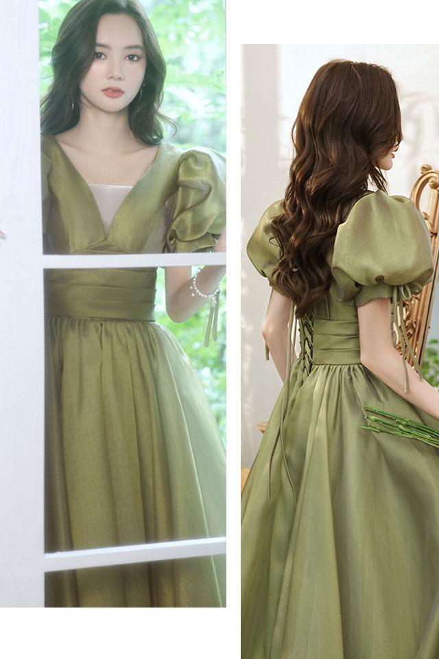 Green Prom Dress Tulle Long Evening Dress