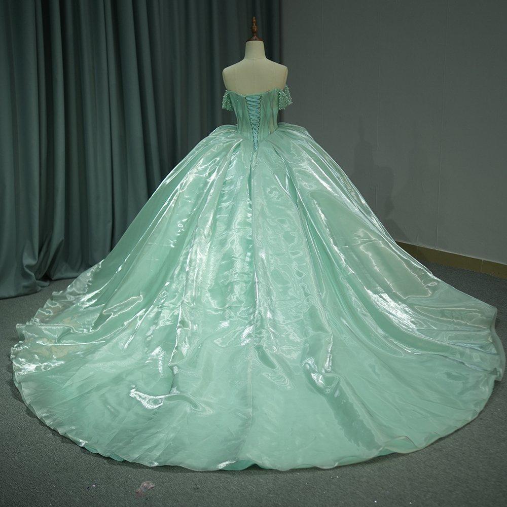 Green Quinceanera Dress Sweet 15 Evening Dress Crystal Sleeveless Ball Gown