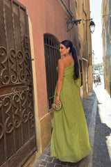 Green Sheath/Column Prom Dress Long Sleeve One Shoulder Evening Dress