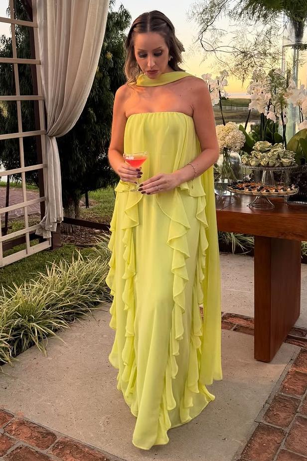 Green Sheath/Column Prom Dress Sleeveless Ruffled Strapless Evening Dress