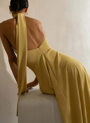 High Neck Halter Wedding Guest Dresses Backless Formal Bridesmaid Dress