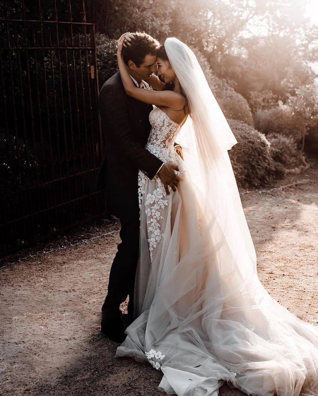 Ivory Beach Wedding Dress Sweetheart Boho Tulle Lace Appliques A Line Bridal Dress