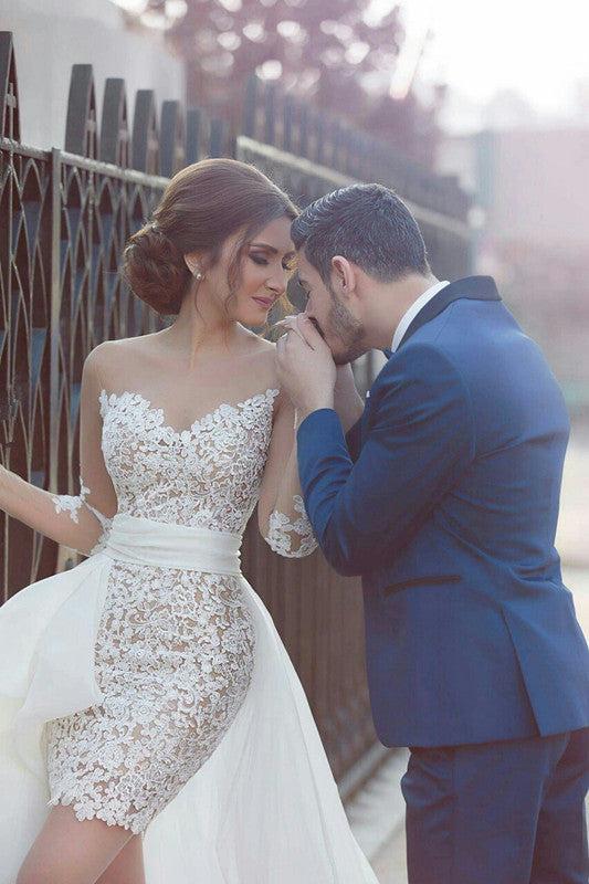 Dreamyannie Women Ivory Sweetheart Beach Wedding Dress Bodycon Lace Bridal Gown with Panel Train Dreamyannie UK Dreamyannie Women Ivory Sweetheart Beach Wedding Dress Bodycon Lace Bridal Gown with Panel Train Dreamyannie UK