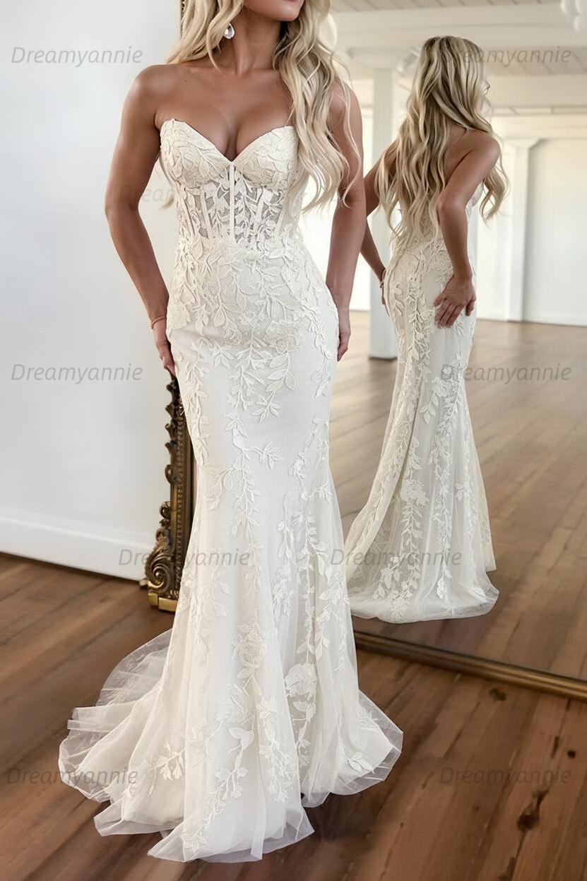 Mermaid Prom Dress Purple Sweetheart Evening Dress With Appliques