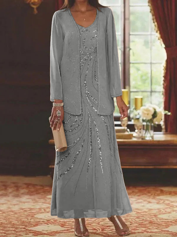 Jacketed Mother of the Bride & Groom Sheath/Column Dresses with Sequins