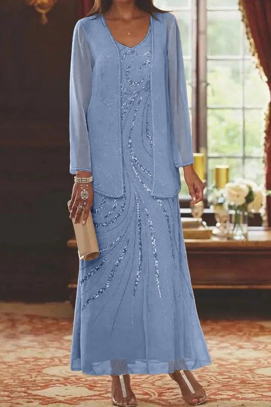 Jacketed Mother of the Bride & Groom Sheath/Column Dresses with Sequins