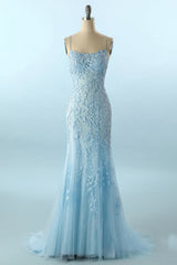 Lace Prom Dress Mermaid Backless Evening Dress