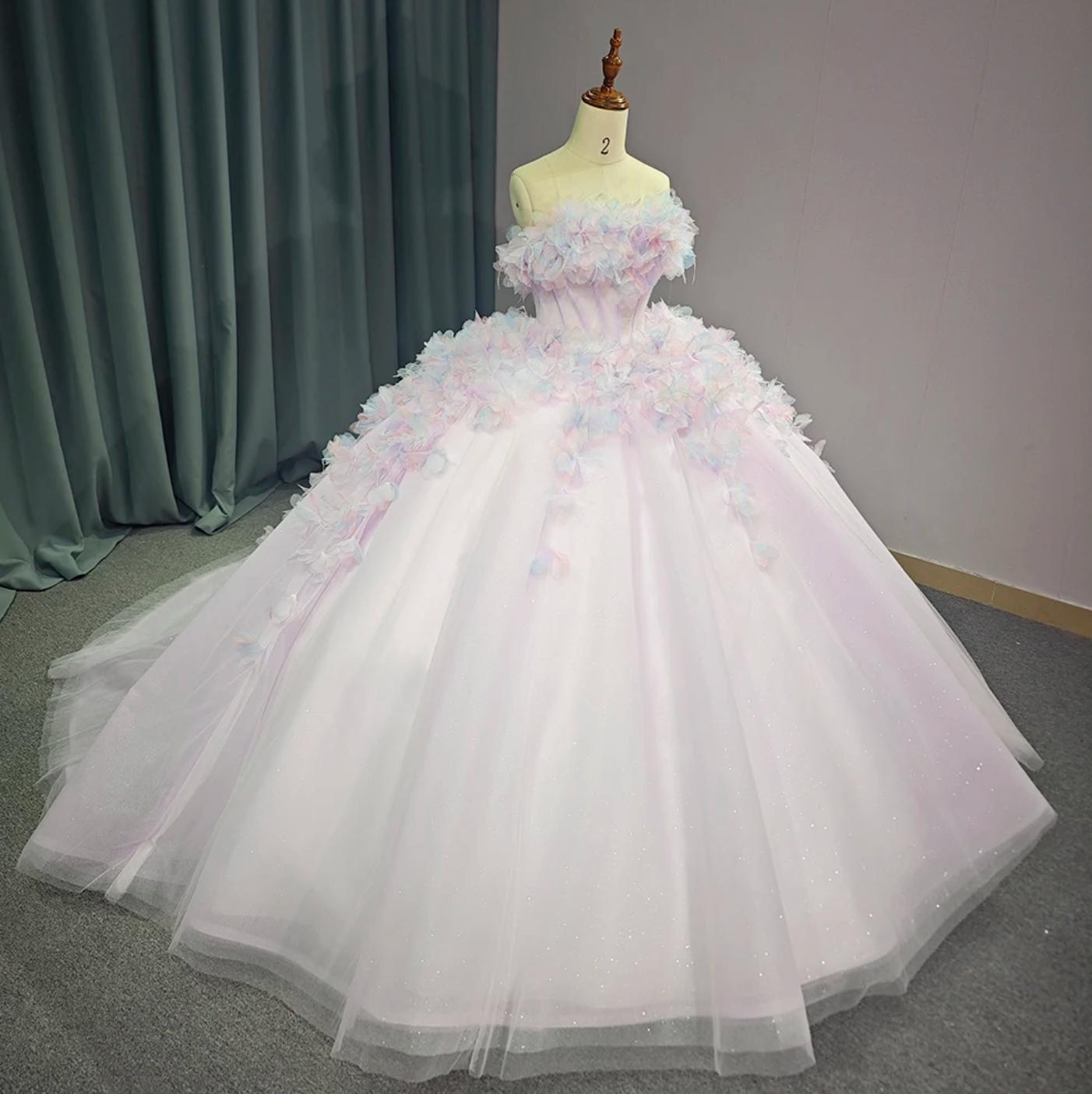 Lace Quinceanera Ball Gown Strapless Dress Sweet 16 Dress