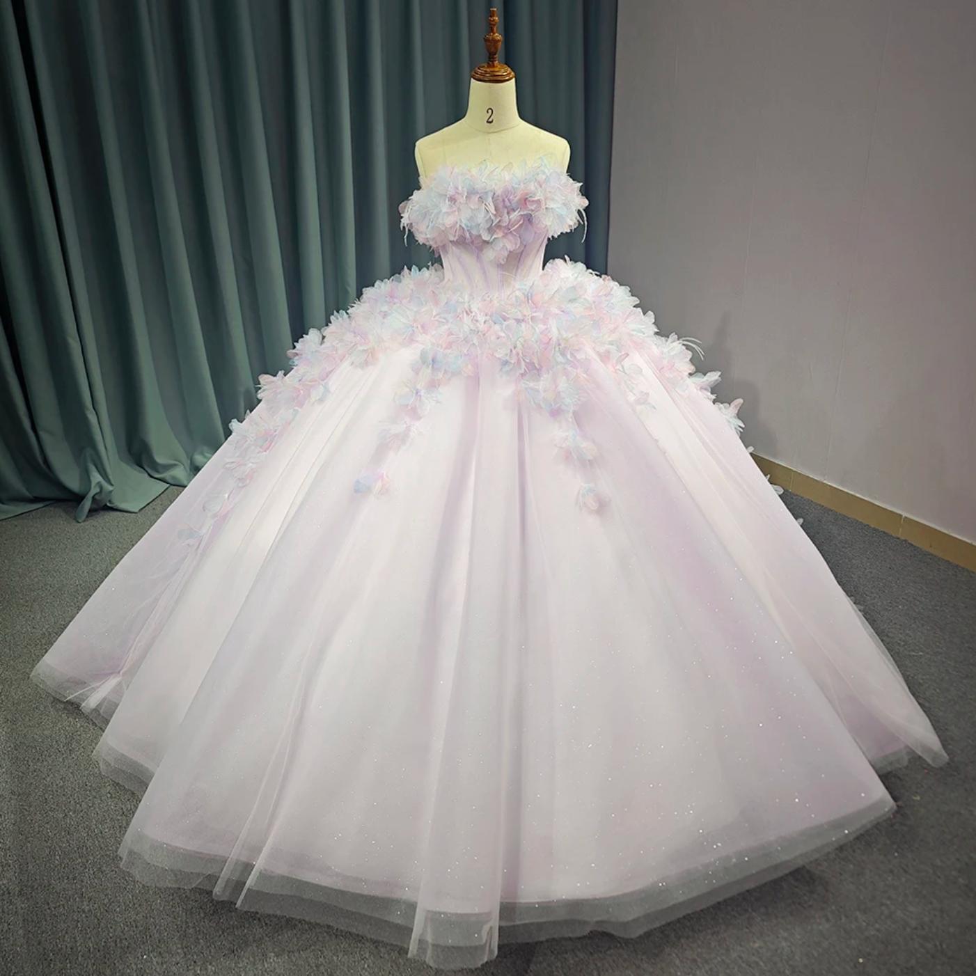 Lace Quinceanera Ball Gown Strapless Dress Sweet 16 Dress