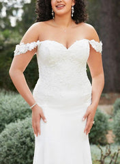 Lace Sweep Train Modern Beach Wedding Dress