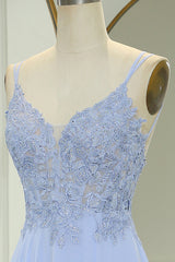 Lavender Prom Dress A Line Long Evening Dress With Slit