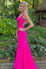 Lavender Prom Dress Rhinestone Spaghetti Straps Mermaid Evening Dress