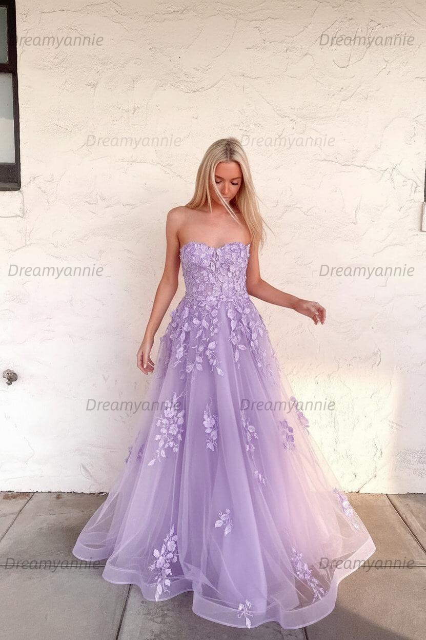Orange Prom Dress Sweetheart Long Evening Dress with Appliques