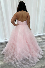 Lilac Prom Dress Ruched Tiered Ruched A Line Lace Long Formal Dress