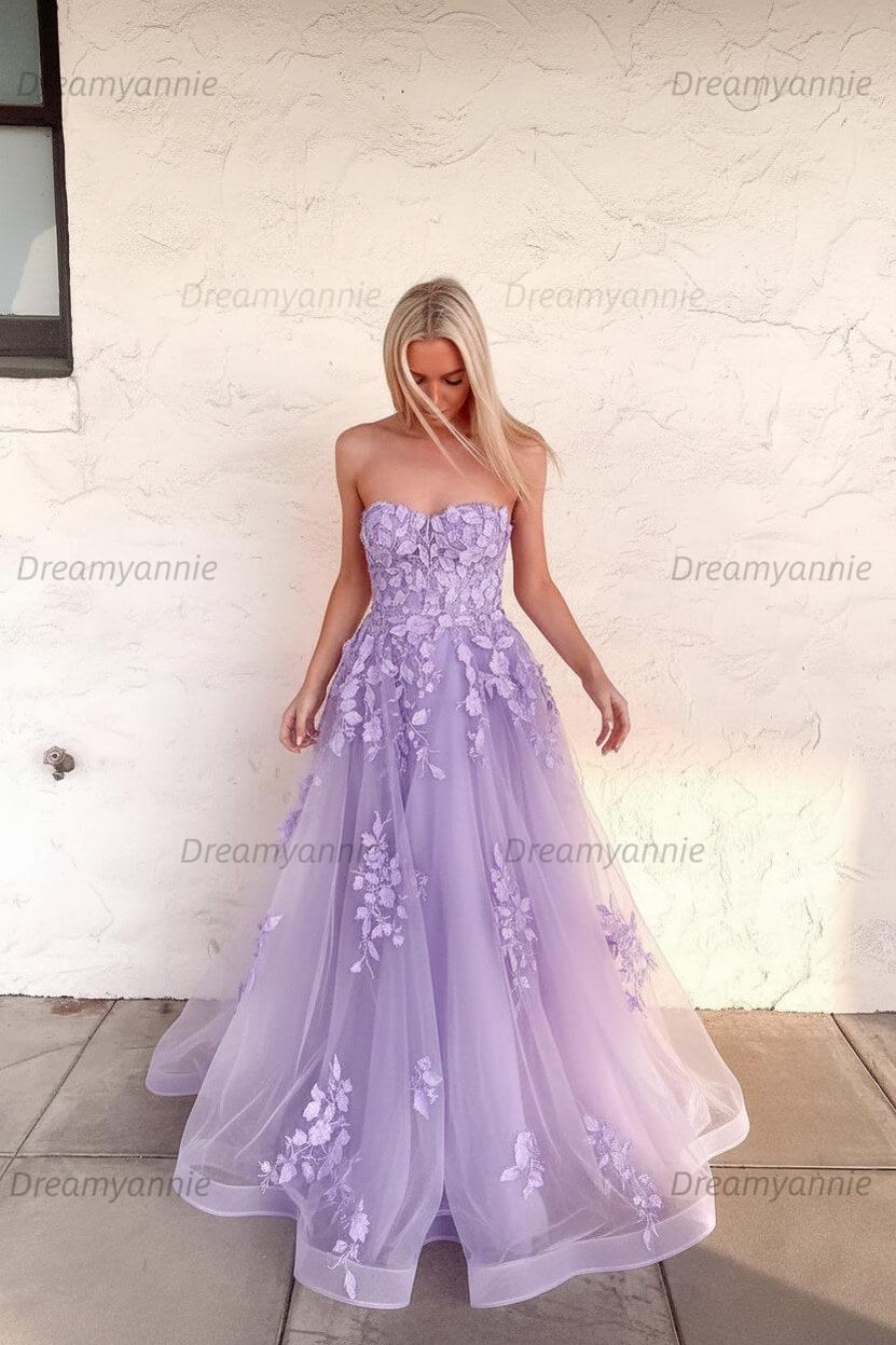 Orange Prom Dress Sweetheart Long Evening Dress with Appliques