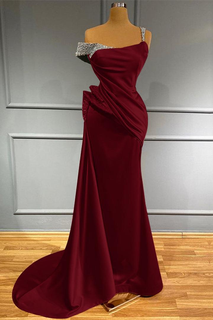 Long Off the Shoulder Ruffles Mermaid Evening Dress with Beads