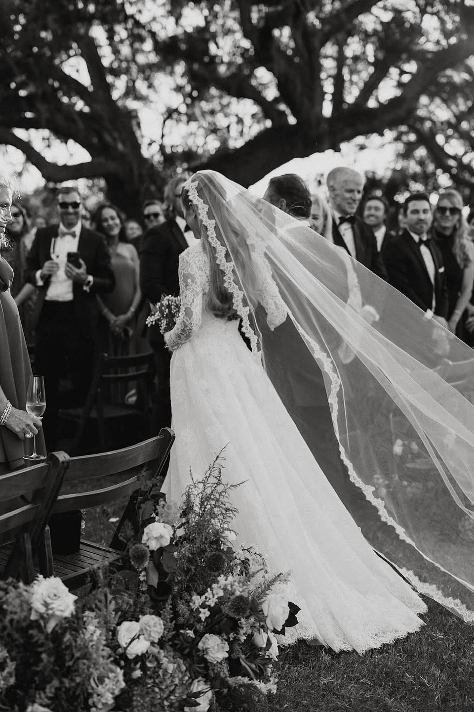 Long Sleeve Wedding Dress Ivory Lace A Line Bridal Gown