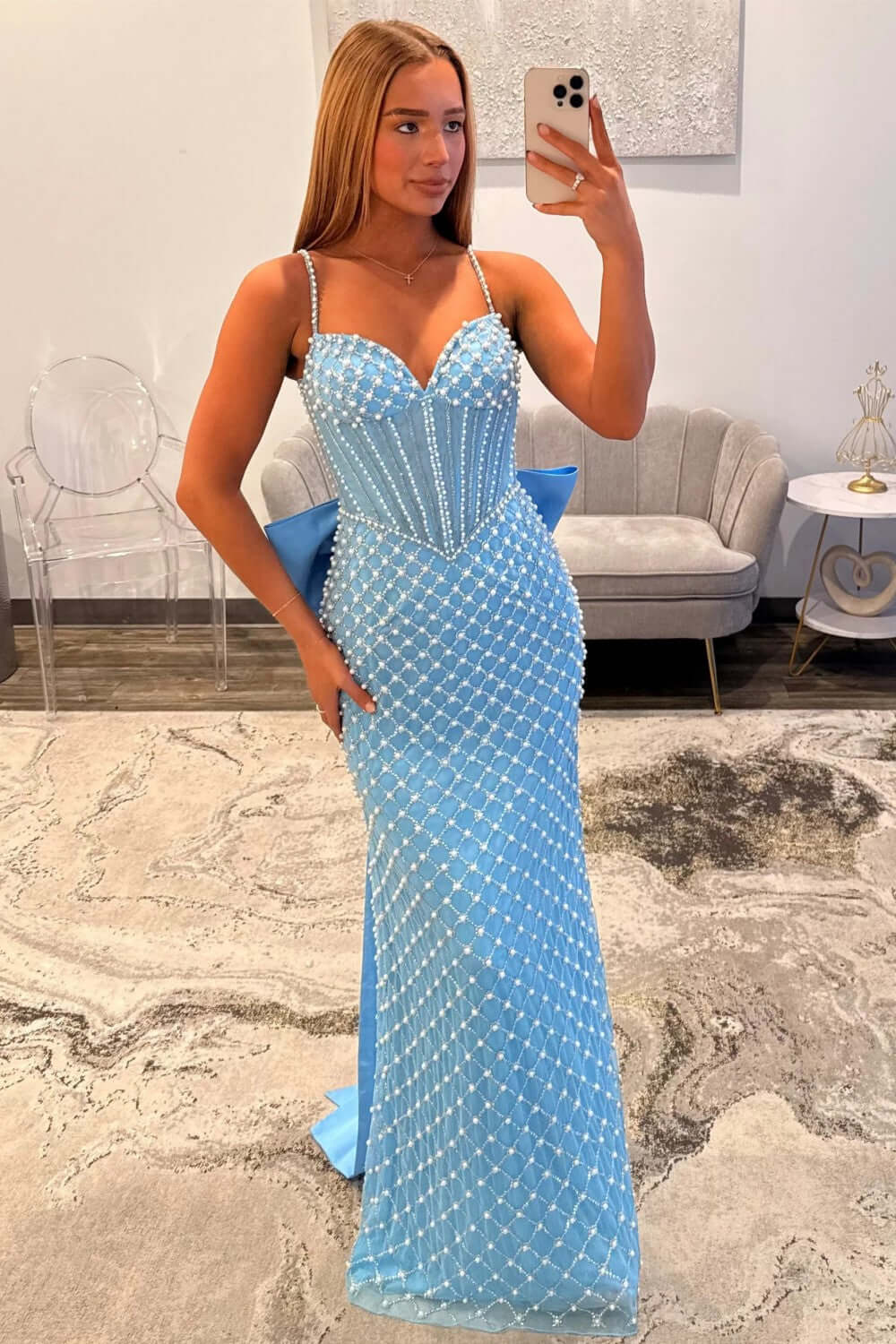 Mermaid Prom Dress Black Corset Long Formal Dress With Pearls