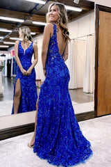 Mermaid Dark Red Prom Dress Long Evening Dress With Slit