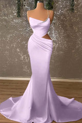 Mermaid High Split Asymmetrical Spaghetti Strap Floor Length Prom Dress
