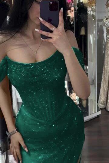 Mermaid Prom Dress Sequined Off the Shoulder Evening Dress