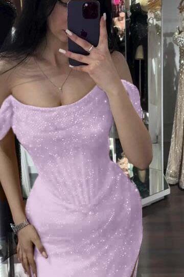 Mermaid Prom Dress Sequined Off the Shoulder Evening Dress