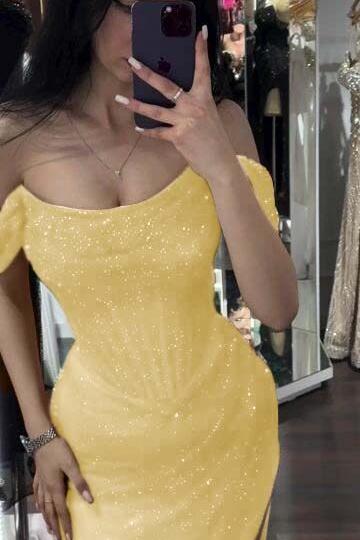 Mermaid Prom Dress Sequined Off the Shoulder Evening Dress
